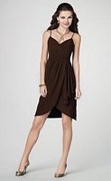 Size 14 Espressso Alfred Angelo Cocktail Length Bridesmaid Dress 7195 image