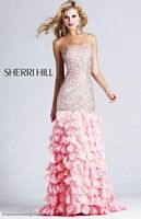Sherri Hill Long Beaded Prom Dress with Ruffles 8434 image