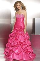Paparazzi Iridescent Taffeta Flowers Ball Gown Prom Dress 8756 image