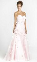 Blush Taffeta Prom Dress 9207 with Soft Tulle Flowers image