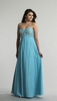 Size 6 Ice Blue Dave and Johnny 9660 Beaded Empire Formal Dress image
