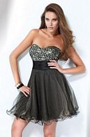 Jovani Beyond Leopard Bodice Short Prom Dress B171 image