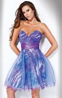 Jovani Beyond Purple Leopard Print Short Prom Dress B174 image