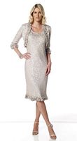 Capri by Mon Cheri Taupe Silk Burnout Evening Dress CP11239-2 image