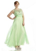 Size 14W Apple Green Dreamz by Riva D480 Plus Size Illusion Gown image