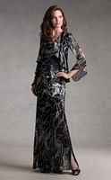 Capri by Mon Cheri Black and White Print 2pc Evening Jacket Dress CP21020-1 image