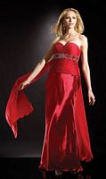 Dave and Johnny Strapless Long Homecoming Dress 5904 with Side Drapes image