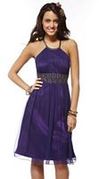 Purple Scala Short Silk Homecoming Dress 0111 image