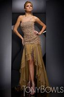 High Low Beaded Chiffon Pageant Dress Tony Bowls Collection 210C45 image