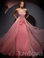 1 Shoulder Crystal Chiffon Pageant Dress Tony Bowls Collection 210C46 image