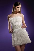 Homecoming 2010 Terani Ruffle Lace Tiered Short Dress 35002H image