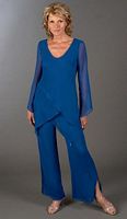 Mother of the Bride 2pc Hanky Hem Tunic Pant Suit 13953 image