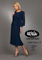 Ursula Tea Length Mother of the Bride Dress 13988T image