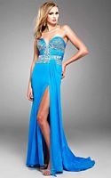 Signature by Landa Strapless Chiffon Pageant Dress GC622 image