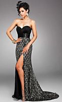 Splash by Landa Black and Turquoise Strapless Sequin Prom Dress JC039 image