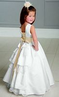 Jordan Sweet Beginnings Lace-Up Ruffle Back Flower Girls Dress L890 image