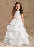 Sweet Beginnings Iridescent Tufted Long Flower Girls Dress L968 image