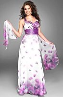 Cire by Landa Lavender Floral Border Print Prom Dress PC181 image