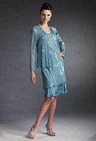 Turquoise Knee Length Capri by Mon Cheri Evening Dress CP2900-5 image