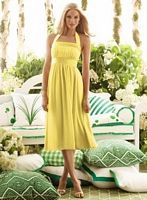 Size 6 Oasis Tea Length Halter After Six Bridesmaid Dress 6554 image