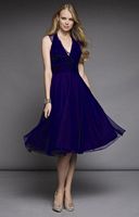 Ruffled Halter Tea Length Mori Lee Affairs Bridesmaid Dress 836 image