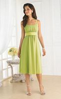 Tea Length Halter Pretty Maids Bridesmaid Dress 22344 by House of Wu image