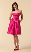 Dupioni Silk Short Strapless Watters Maids Bridesmaid Dress 6451 image