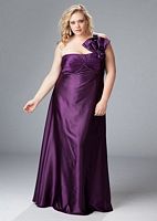 Size 18 Aqua Sydneys Closet One Shoulder Plus Size Prom Dress SC7044 image