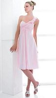 Val Stefani Short One Shoulder Bridesmaid Dress with Flowers VS9118 image