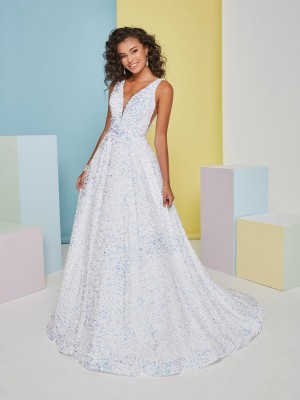Tiffany Designs 16456 Velvet Sequin Prom Dress