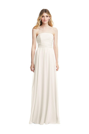 Ivory Dessy After Six 1574 Strapless Shirred Informal Wedding Dress