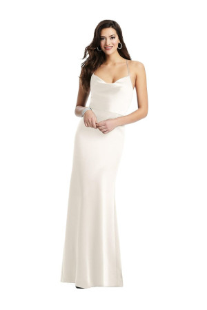 Dessy Collection Ivory 3056 Cowl Neck Reception  Dress