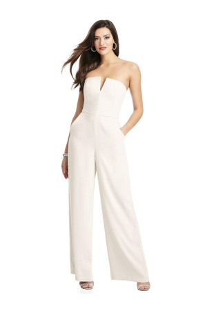 Dessy Collection White 3066 Casual Formal Jumpsuit