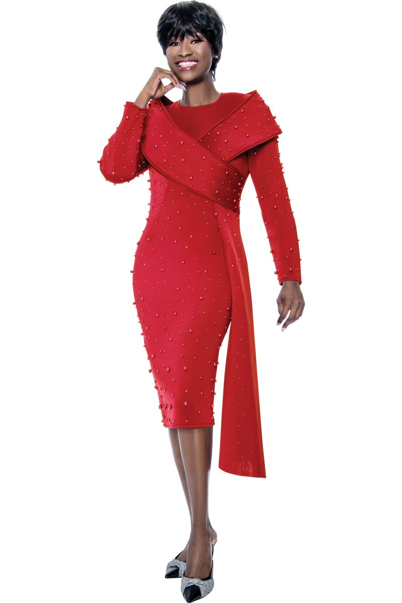 French Novelty: Terramina 7111 Sassy Pearl Dress with Side Sash