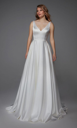 Size 16 Ivory Alyce Paris 140124 Satin A-Line Wedding Dress