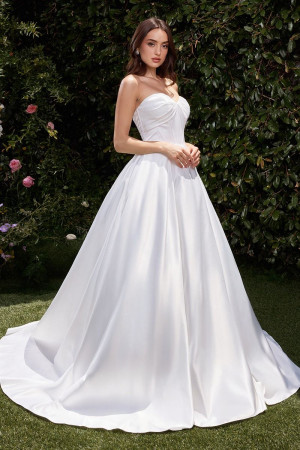 Ladivine CDS512W Strapless Satin Ball Gown
