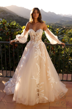 Nox Anabel JE990L Whimsical Ballgown with Detachable Sleeves