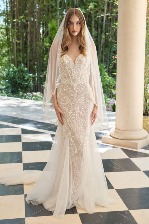 Andrea and Leo WL060 Strapless Wedding Gown With Veil
