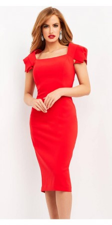 Jovani 03808 Cap Sleeve Square Neck Cocktail Dress