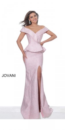Jovani 03944 Off Shoulder Peplum Gown
