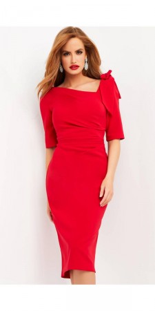 Jovani 04281 Bow Shoulder Cocktail Dress
