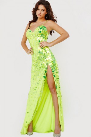 Jovani 06653 Sparkling High Slit Prom Dress