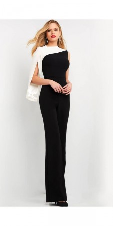 Jovani 06875 One Long Sleeve High Neck Jumpsuit