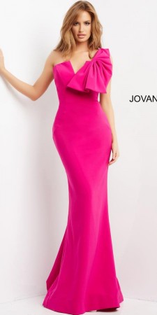 Jovani 07306 One Ruffle Shoulder Gown