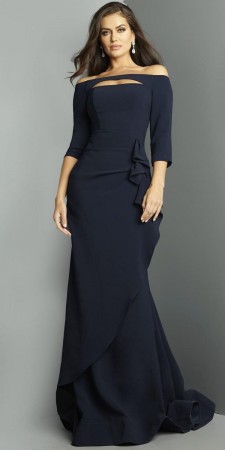 Jovani 09623 Off Shoulder Slit Neck Gown