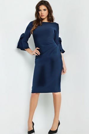 Jovani 09775 Ruched Knee Length Cocktail Dress