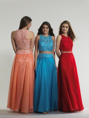 Dave and Johnny 10001W Lace Top 2 Piece Plus Size Gown