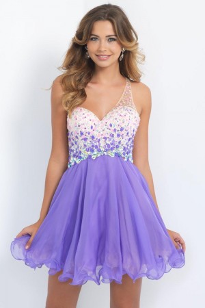 Blush 10052 Stunning One Shoulder Short Dress