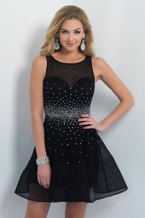 Blush 10064 A-Line Cocktail Dress with Crystals