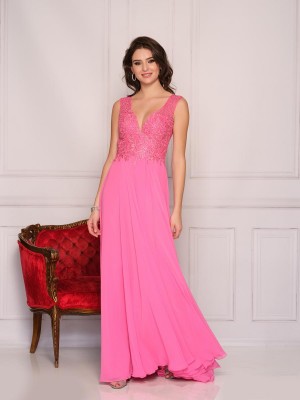 Dave and Johnny 10519W Plus Size Flowy Prom Dress